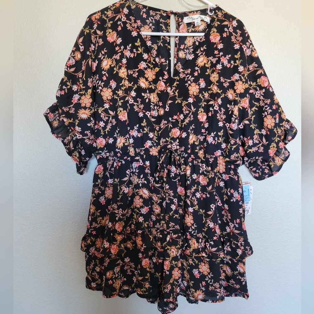 Floral Black Jumpsuit